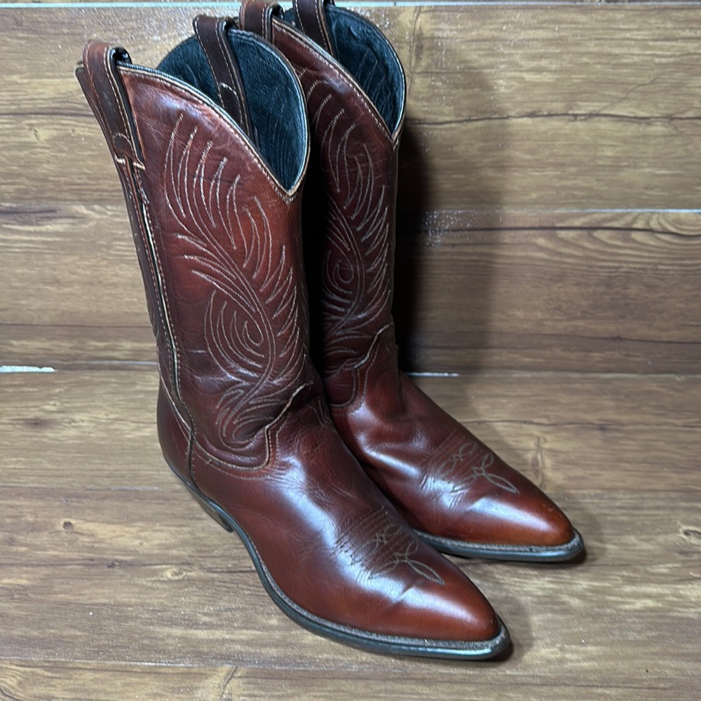 CODE WEST Womens Cowboy Boot Rich Brown Leather Western Size 9.5 M